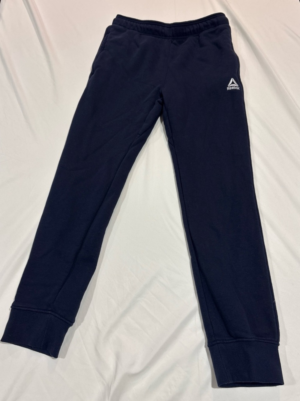 Reebok Men's Blue Jogger Activewear Pants Size M Cotton Polyester Drawstring